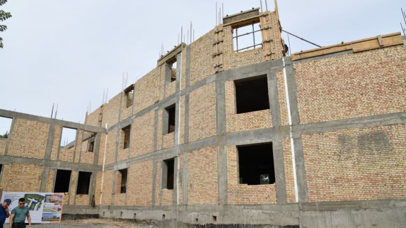 №45 мектепке жапсарлас ғимарат салынуда